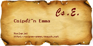 Csipán Emma névjegykártya